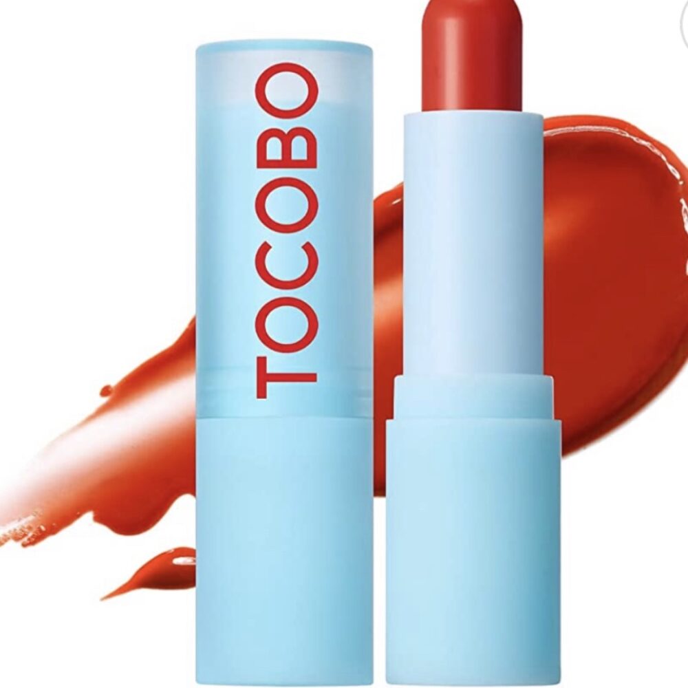 Tocobo Glass Tinted Lip Balm 013 Tangerine Red 0.67 oz /19g | Glow Moisturizing Vegan Lip Balm & Vivid Tinted Transparent Color