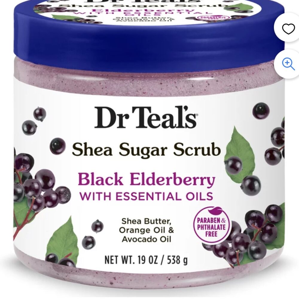 Dr Teal’s Shea Sugar Body Scrub, Black Elderberry