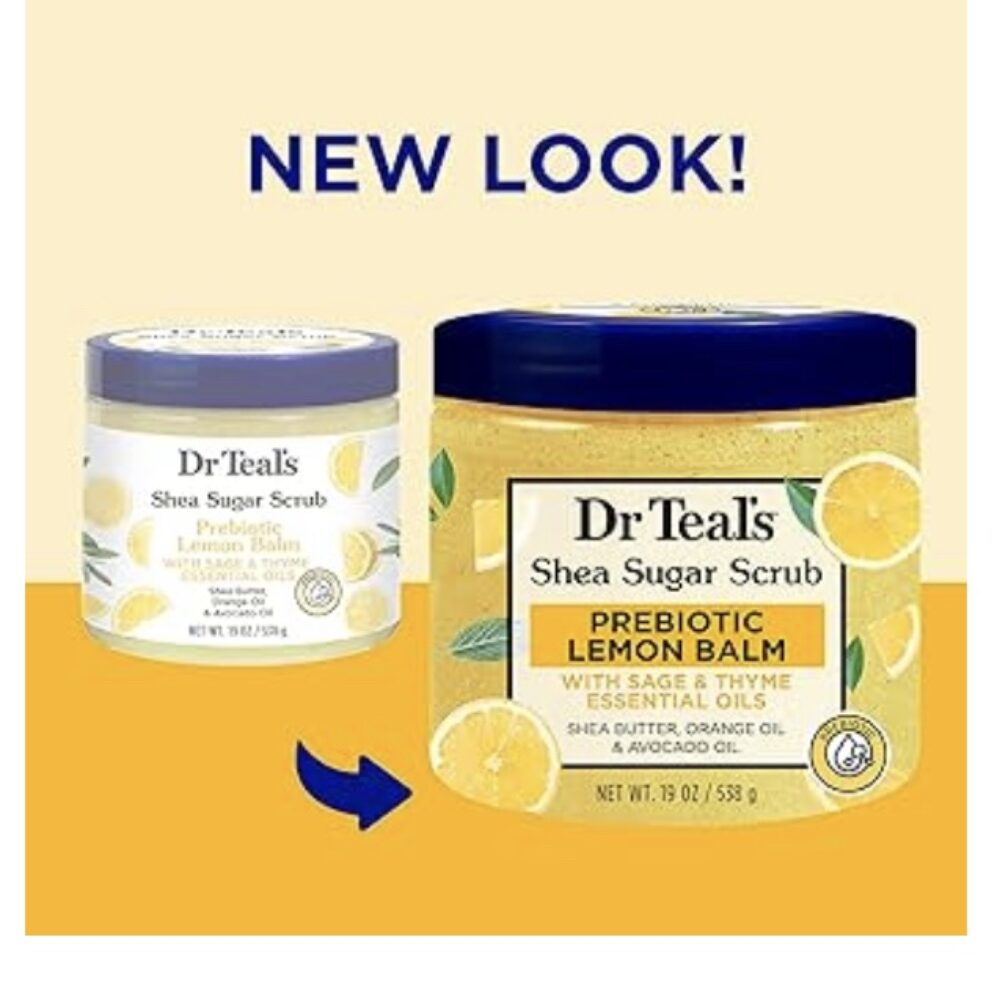 Dr Teal’s Shea Sugar Scrub, Prebiotic Lemon