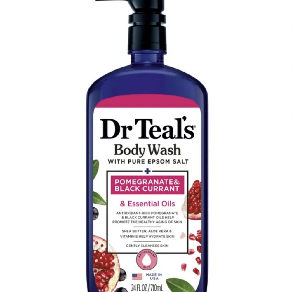 Dr  Teal’s Body Wash with Pure Epsom Salt, Pomegranate Oil & Black Currant, 24 fl oz