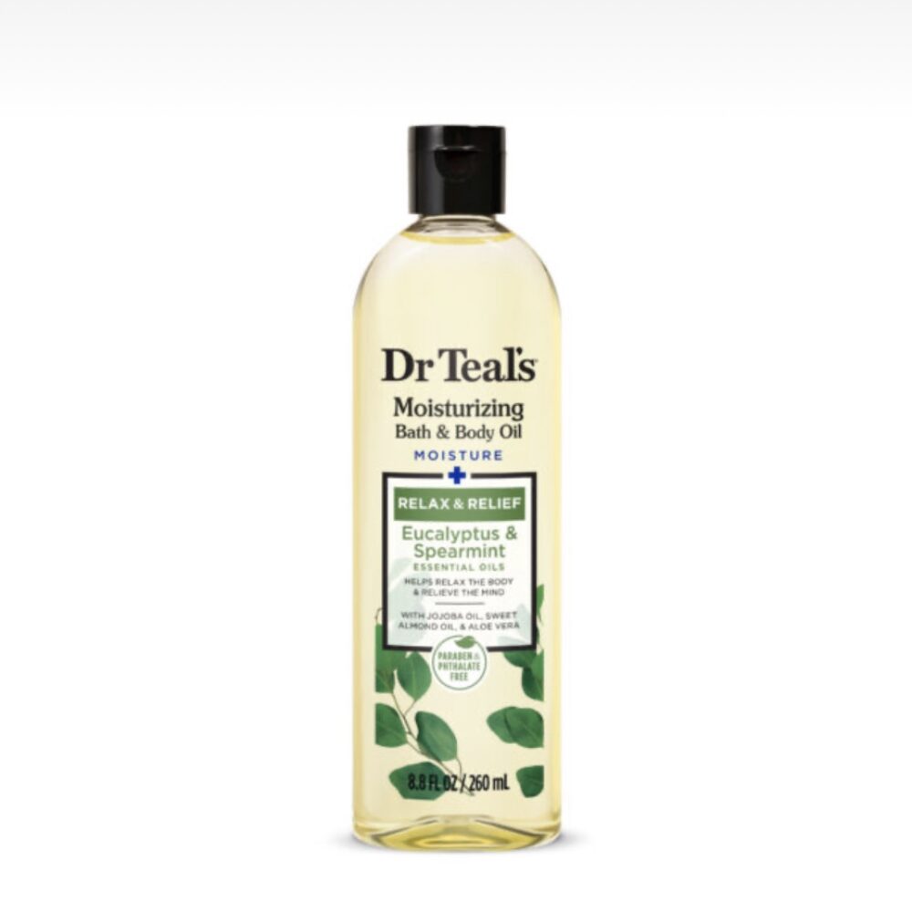 Dr Teal’s Moisturizing Bath & Body Oil, Eucalyptus & Spearmint , 8.8 Fluid Ounce