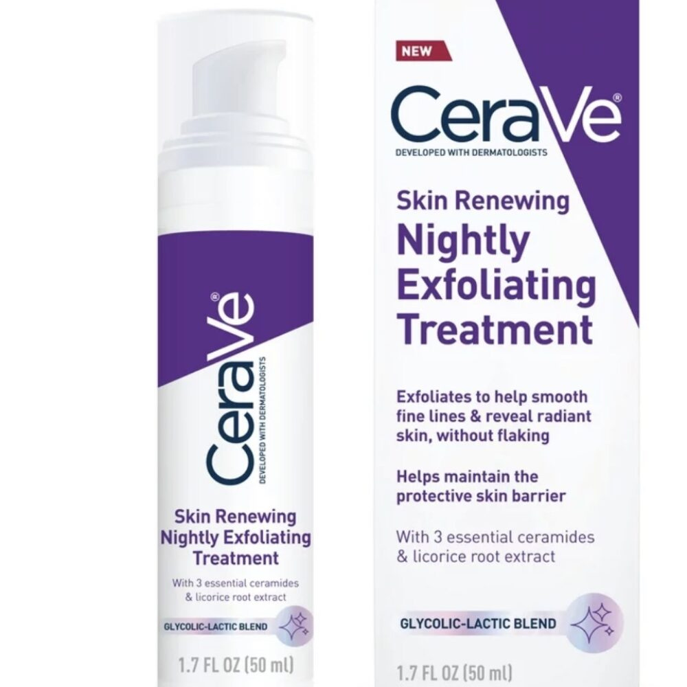 CeraVe Skin Renewing Nightly Exfoliating Treatment, Anti-Aging Face Serum